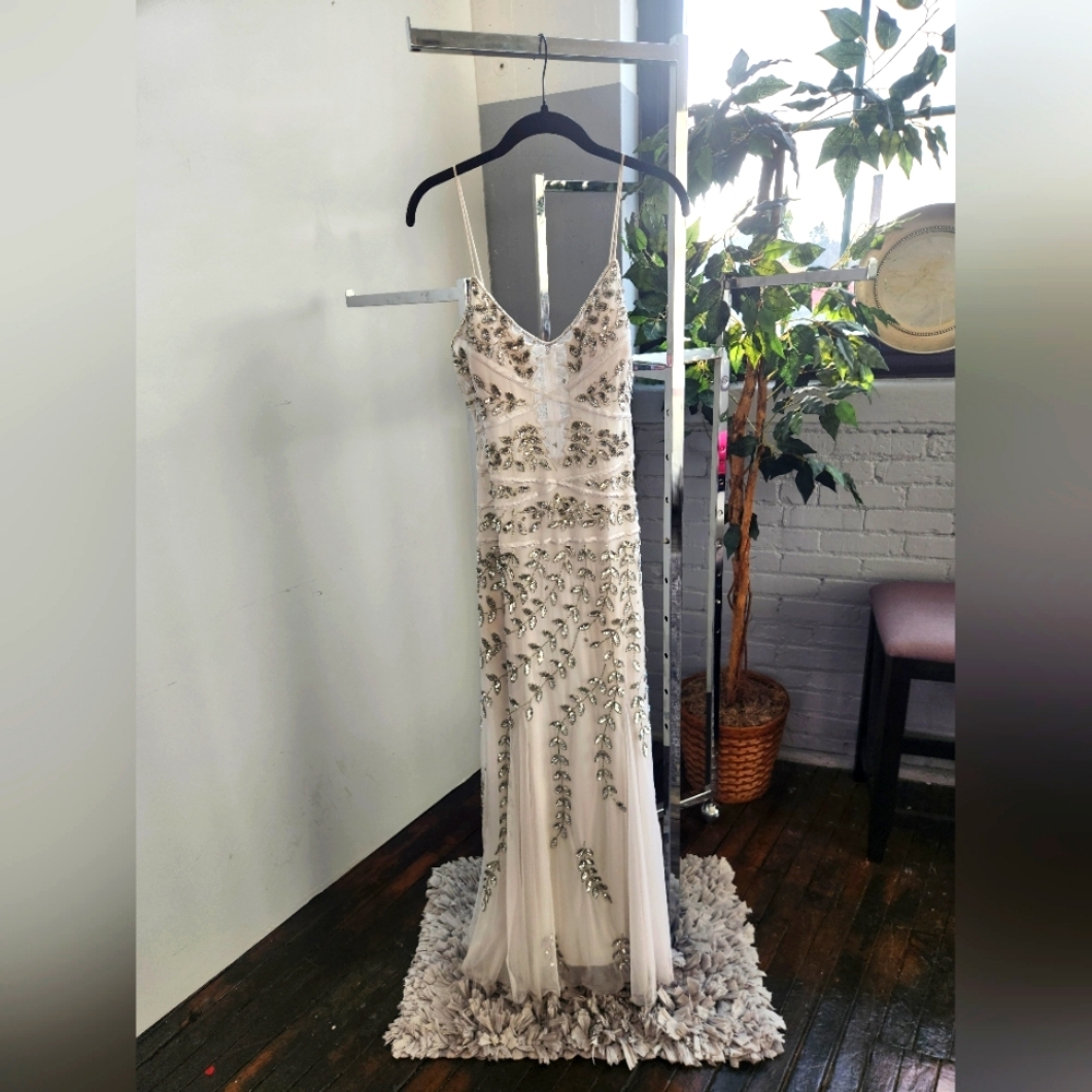 Elegant White Gown with Silver Embellishments